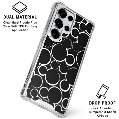 Disney Mickey Mouse Logo Pattern Galaxy S25 Ultra Clear Case